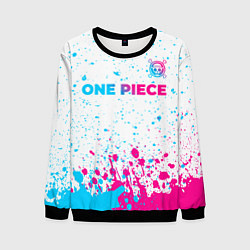 Мужской свитшот One Piece neon gradient style: символ сверху