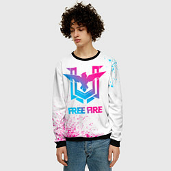 Свитшот мужской Free Fire neon gradient style, цвет: 3D-черный — фото 2