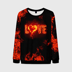 Свитшот мужской Fire love, цвет: 3D-черный