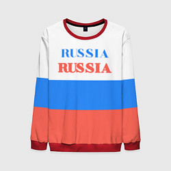 Свитшот мужской Цвета флага России Russia, цвет: 3D-красный