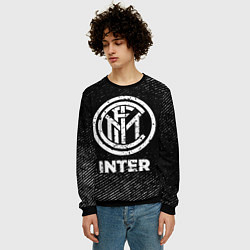 Свитшот мужской Inter с потертостями на темном фоне, цвет: 3D-черный — фото 2