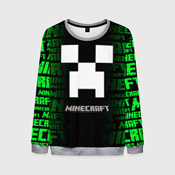 Свитшот мужской Minecraft - green creeper, цвет: 3D-меланж