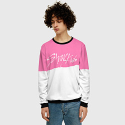 Свитшот мужской Stray Kids pink and white, цвет: 3D-черный — фото 2