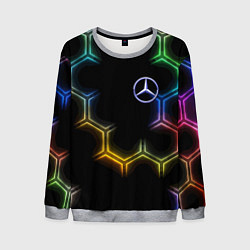 Мужской свитшот Mercedes - neon pattern