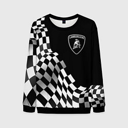 Свитшот мужской Lamborghini racing flag, цвет: 3D-черный