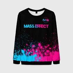 Мужской свитшот Mass Effect - neon gradient: символ сверху