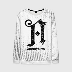 Свитшот мужской Architects с потертостями на светлом фоне, цвет: 3D-белый