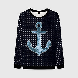 Свитшот мужской Anchor - ocean theme, цвет: 3D-черный