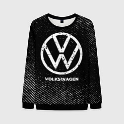 Мужской свитшот Volkswagen с потертостями на темном фоне