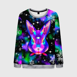 Свитшот мужской Неоновый кролик, цвет: 3D-меланж
