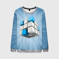 Мужской свитшот Трёхцветный кубик Рубика