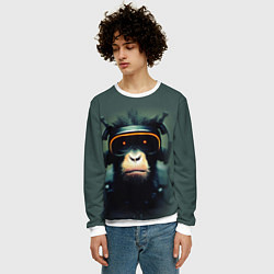 Свитшот мужской Кибер-обезьяна, цвет: 3D-белый — фото 2