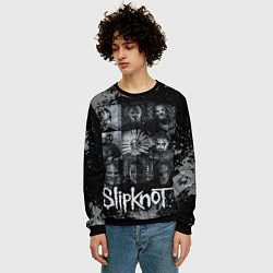 Свитшот мужской Slipknot black & white style, цвет: 3D-черный — фото 2