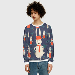 Свитшот мужской Семья крольчат, цвет: 3D-белый — фото 2