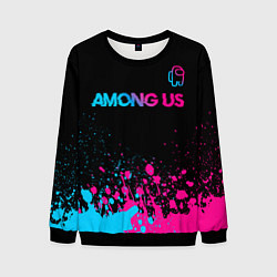 Мужской свитшот Among Us - neon gradient: символ сверху