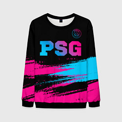 Мужской свитшот PSG - neon gradient: символ сверху
