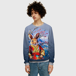Свитшот мужской Кролик в китайском халате, цвет: 3D-меланж — фото 2