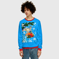 Свитшот мужской Новогодний подарок для зайки, цвет: 3D-красный — фото 2