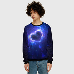 Свитшот мужской Галактика любви - neon heart, цвет: 3D-черный — фото 2