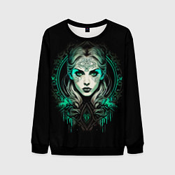 Мужской свитшот Готическая ведьма на чёрном фоне