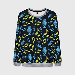 Мужской свитшот Микрофон и ноты