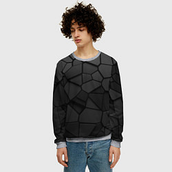 Свитшот мужской Черные стальные плиты, цвет: 3D-меланж — фото 2