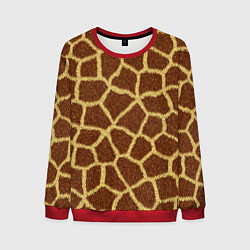 Свитшот мужской Текстура жирафа, цвет: 3D-красный