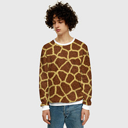 Свитшот мужской Текстура жирафа, цвет: 3D-белый — фото 2