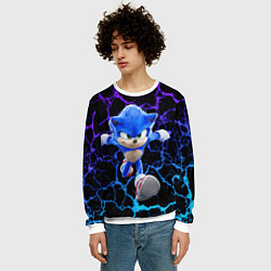 Свитшот мужской Sonic неоновый мрамор, цвет: 3D-белый — фото 2