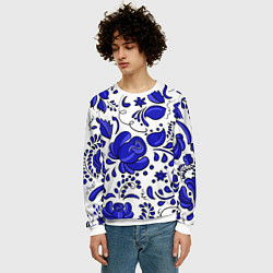Свитшот мужской Гжель, цвет: 3D-белый — фото 2