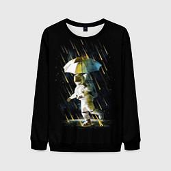 Свитшот мужской Прогулка под метеорами, цвет: 3D-черный