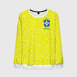 Свитшот мужской Форма сборной Бразилии ЧМ 2022, цвет: 3D-белый