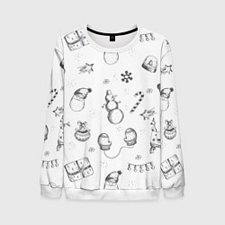 Свитшот мужской Новогодний настрой, цвет: 3D-белый
