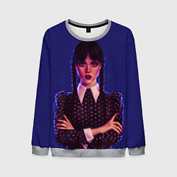 Свитшот мужской Уэнсдей сложила руки, цвет: 3D-меланж