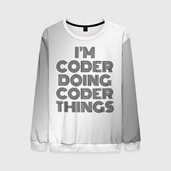 Мужской свитшот Im doing coder things: на светлом