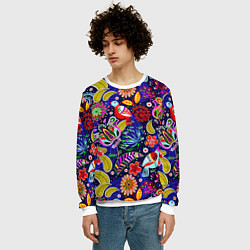 Свитшот мужской Multicolored floral patterns, цвет: 3D-белый — фото 2