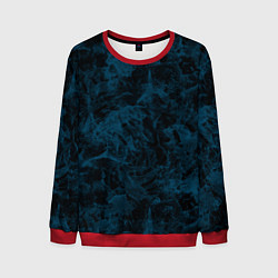 Свитшот мужской Синий и черный мраморный узор, цвет: 3D-красный