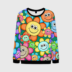 Мужской свитшот Ромашки - смайлы