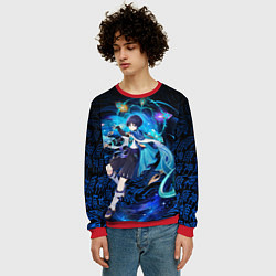 Свитшот мужской Странник - Скарамучча, цвет: 3D-красный — фото 2