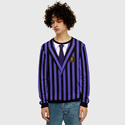 Свитшот мужской Школьники Невермор: фиолетовая форма, цвет: 3D-черный — фото 2