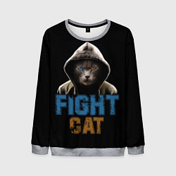 Свитшот мужской Бойцовский клуб : бойцовский кот, цвет: 3D-меланж
