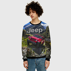 Свитшот мужской Chrysler Jeep Wrangler Rubicon - горы, цвет: 3D-черный — фото 2