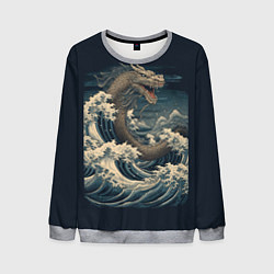 Мужской свитшот Морской дракон в японском стиле