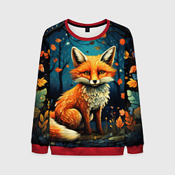 Мужской свитшот Лиса в Folk Art стиле
