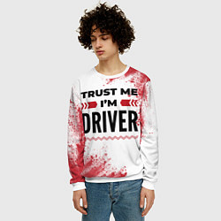 Свитшот мужской Trust me Im driver white, цвет: 3D-белый — фото 2