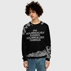 Свитшот мужской Im journalist doing journalist things: на темном, цвет: 3D-черный — фото 2