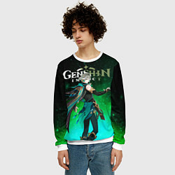 Свитшот мужской Аль Хайтам Геншин Импакт, цвет: 3D-белый — фото 2