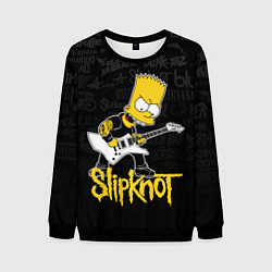 Свитшот мужской Slipknot Барт Симпсон рокер логотипы, цвет: 3D-черный