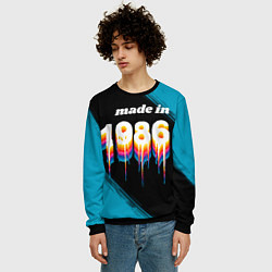 Свитшот мужской Made in 1986: liquid art, цвет: 3D-черный — фото 2