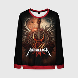 Свитшот мужской Metallica гитара и логотип, цвет: 3D-красный